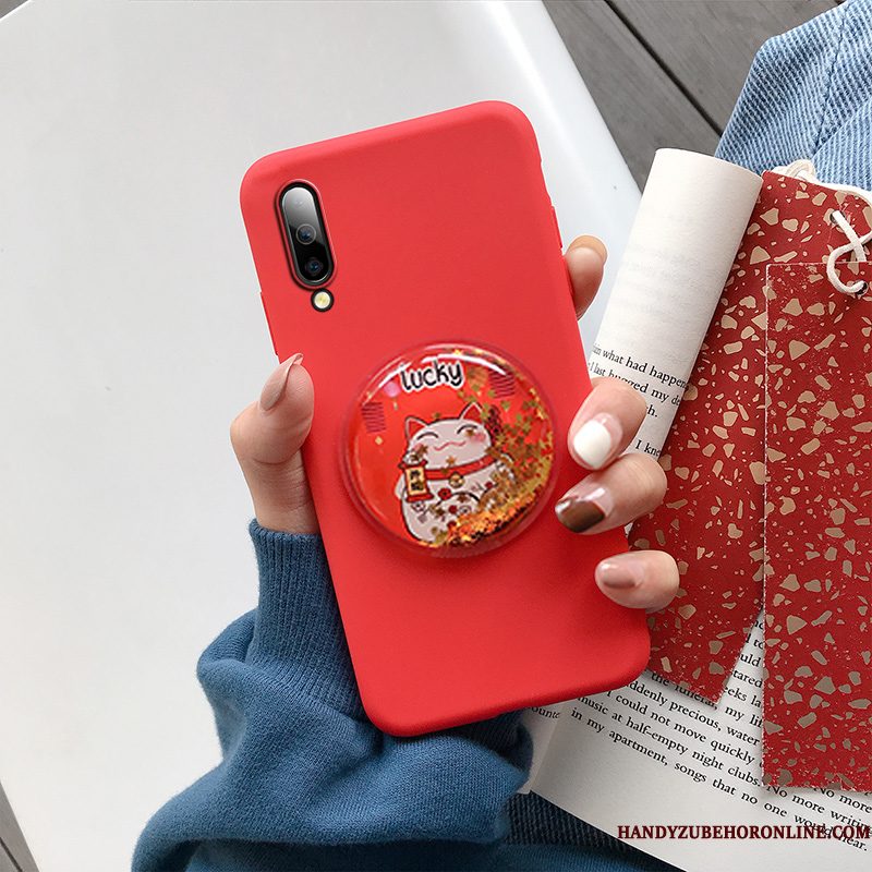 Hoesje Samsung Galaxy A50s Bescherming Rood Nieuw, Hoes Samsung Galaxy A50s Zakken Kattelefoon