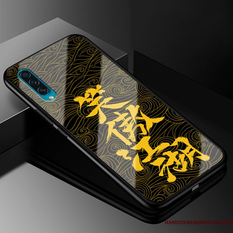 Hoesje Samsung Galaxy A50s Zacht Hard Geel, Hoes Samsung Galaxy A50s Bescherming Glastelefoon