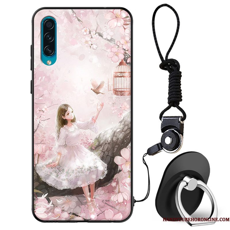 Hoesje Samsung Galaxy A50s Zacht Roze Schrobben, Hoes Samsung Galaxy A50s Bescherming Telefoon