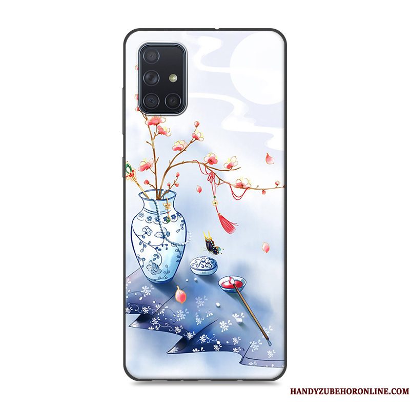 Hoesje Samsung Galaxy A51 Bescherming Chinese Stijl Blauw, Hoes Samsung Galaxy A51 Vintage Trendtelefoon