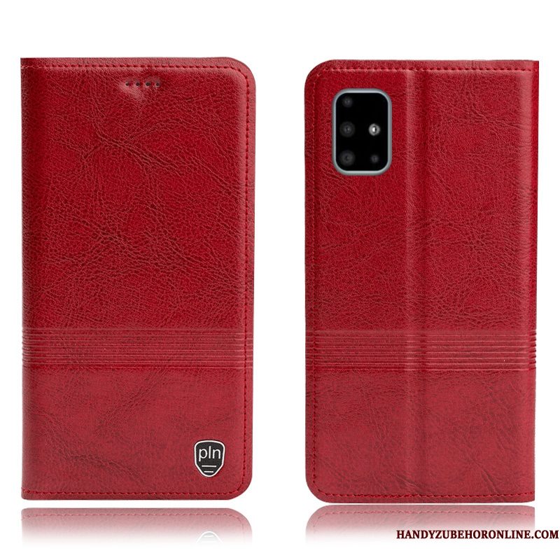 Hoesje Samsung Galaxy A51 Bescherming Rood Anti-fall, Hoes Samsung Galaxy A51 Zakken Patroontelefoon