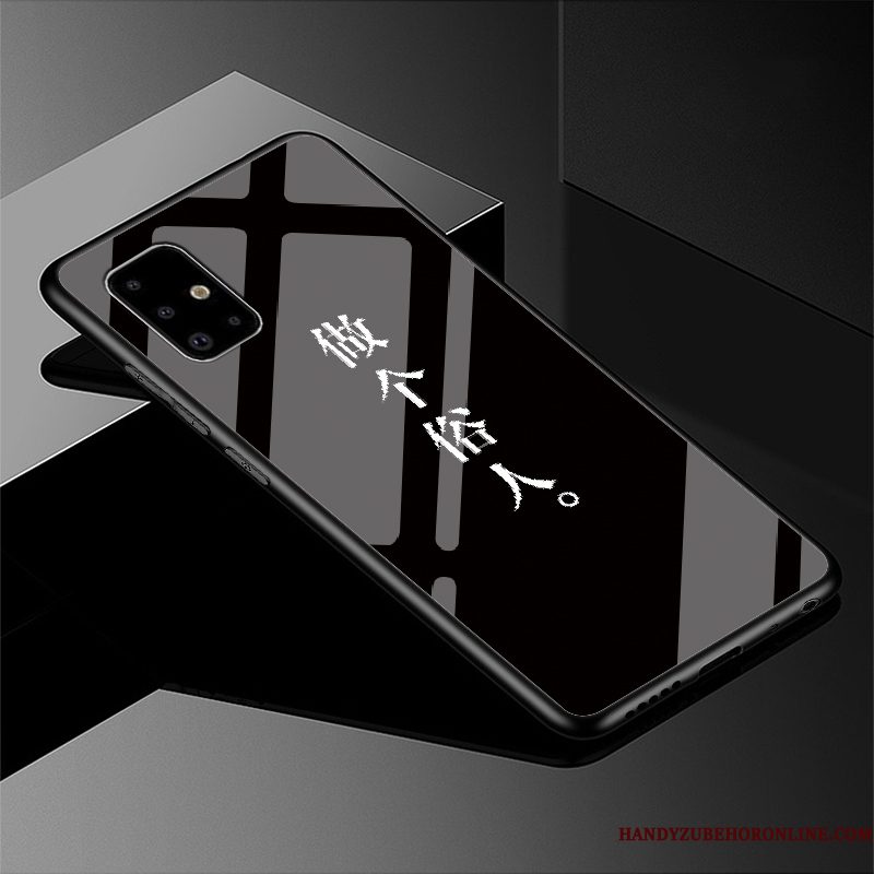 Hoesje Samsung Galaxy A51 Bescherming Trendy Merktelefoon, Hoes Samsung Galaxy A51 Zwart Eenvoudige