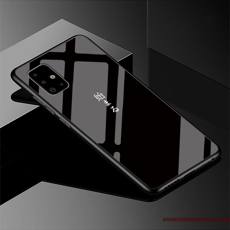 Hoesje Samsung Galaxy A51 Bescherming Trendy Merktelefoon, Hoes Samsung Galaxy A51 Zwart Eenvoudige