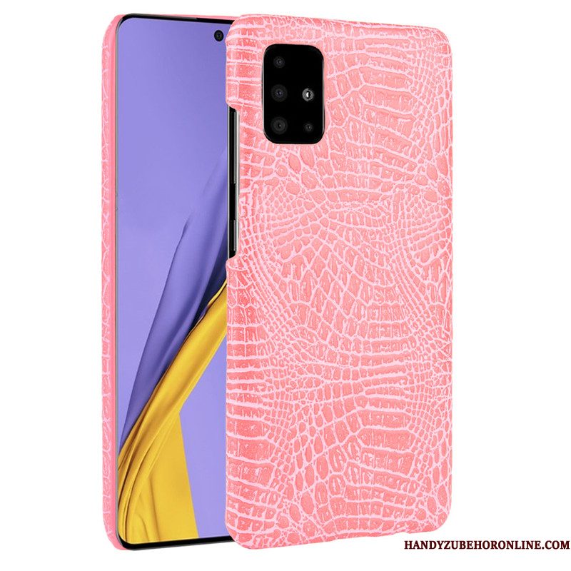 Hoesje Samsung Galaxy A51 Leer Hardtelefoon, Hoes Samsung Galaxy A51 Krokodillenleer Anti-fall