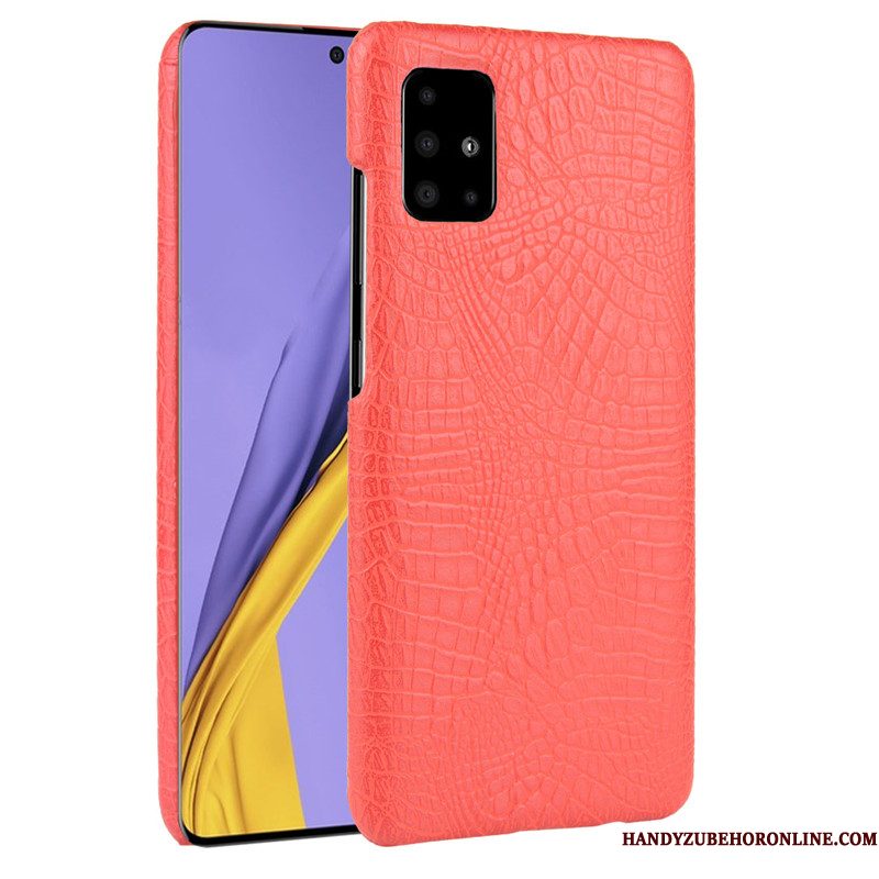 Hoesje Samsung Galaxy A51 Leer Hardtelefoon, Hoes Samsung Galaxy A51 Krokodillenleer Anti-fall