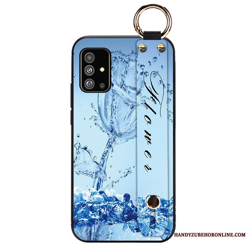 Hoesje Samsung Galaxy A51 Ondersteuning Telefoon Trendy Merk, Hoes Samsung Galaxy A51 Zacht Anti-fall Blauw