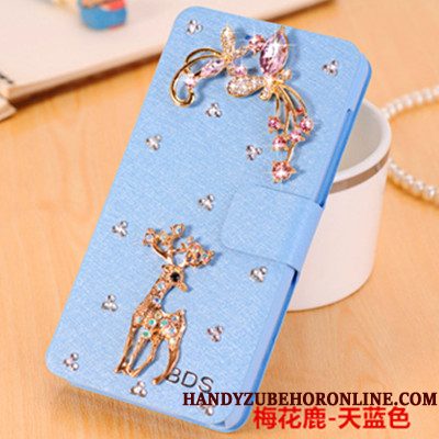 Hoesje Samsung Galaxy A6+ Folio Vlinder Bloementelefoon, Hoes Samsung Galaxy A6+ Strass Roze