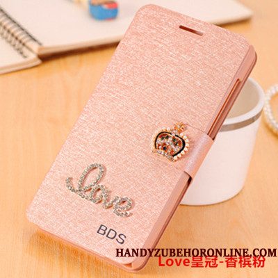 Hoesje Samsung Galaxy A6+ Folio Vlinder Bloementelefoon, Hoes Samsung Galaxy A6+ Strass Roze