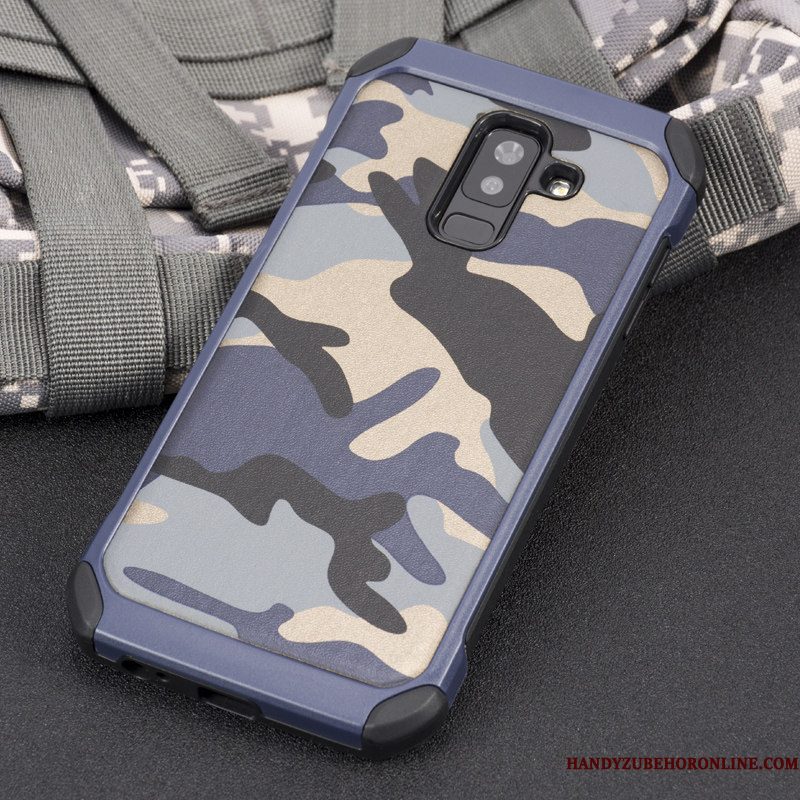 Hoesje Samsung Galaxy A6+ Siliconen Trend Anti-fall, Hoes Samsung Galaxy A6+ Scheppend Dikke Camouflage