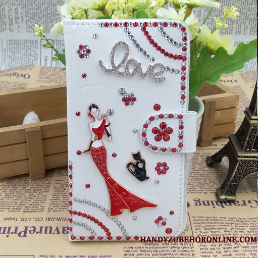 Hoesje Samsung Galaxy A6+ Strass Hanger Rood, Hoes Samsung Galaxy A6+ Bescherming Telefoon Koel