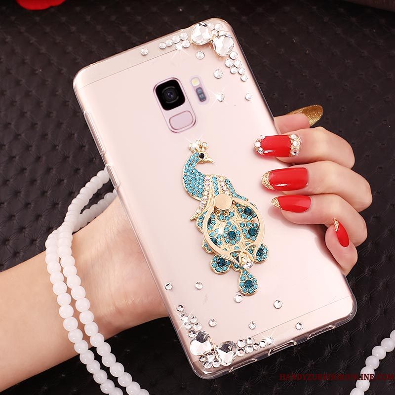 Hoesje Samsung Galaxy A6 Strass Pu Hanger, Hoes Samsung Galaxy A6 Siliconen Doorzichtigtelefoon