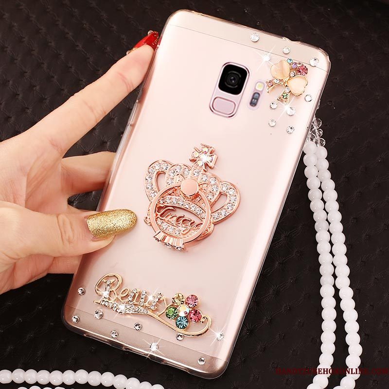 Hoesje Samsung Galaxy A6 Strass Pu Hanger, Hoes Samsung Galaxy A6 Siliconen Doorzichtigtelefoon