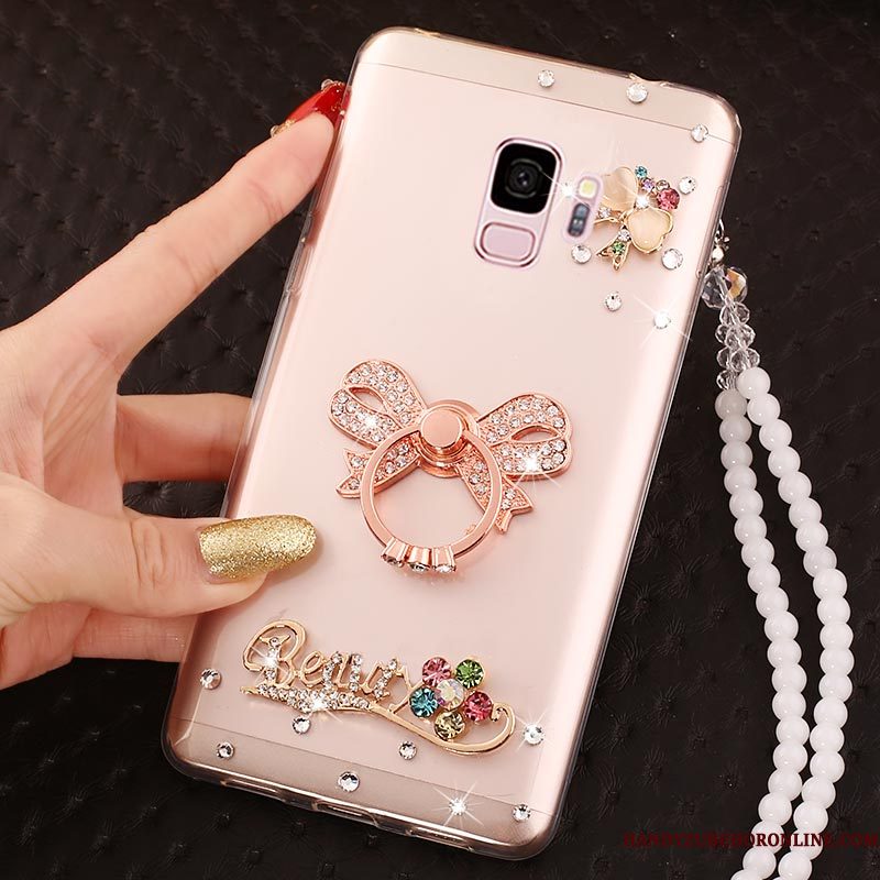 Hoesje Samsung Galaxy A6 Strass Pu Hanger, Hoes Samsung Galaxy A6 Siliconen Doorzichtigtelefoon