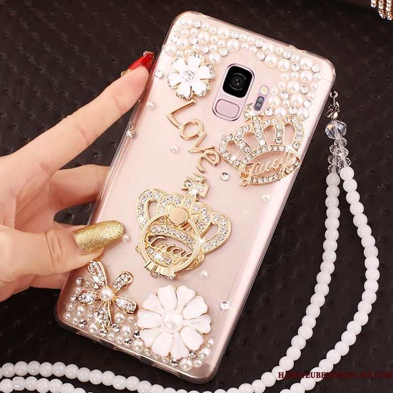 Hoesje Samsung Galaxy A6 Strass Pu Hanger, Hoes Samsung Galaxy A6 Siliconen Doorzichtigtelefoon