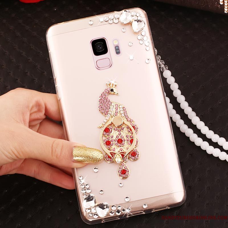 Hoesje Samsung Galaxy A6 Strass Pu Hanger, Hoes Samsung Galaxy A6 Siliconen Doorzichtigtelefoon