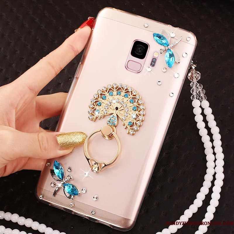 Hoesje Samsung Galaxy A6 Strass Pu Hanger, Hoes Samsung Galaxy A6 Siliconen Doorzichtigtelefoon