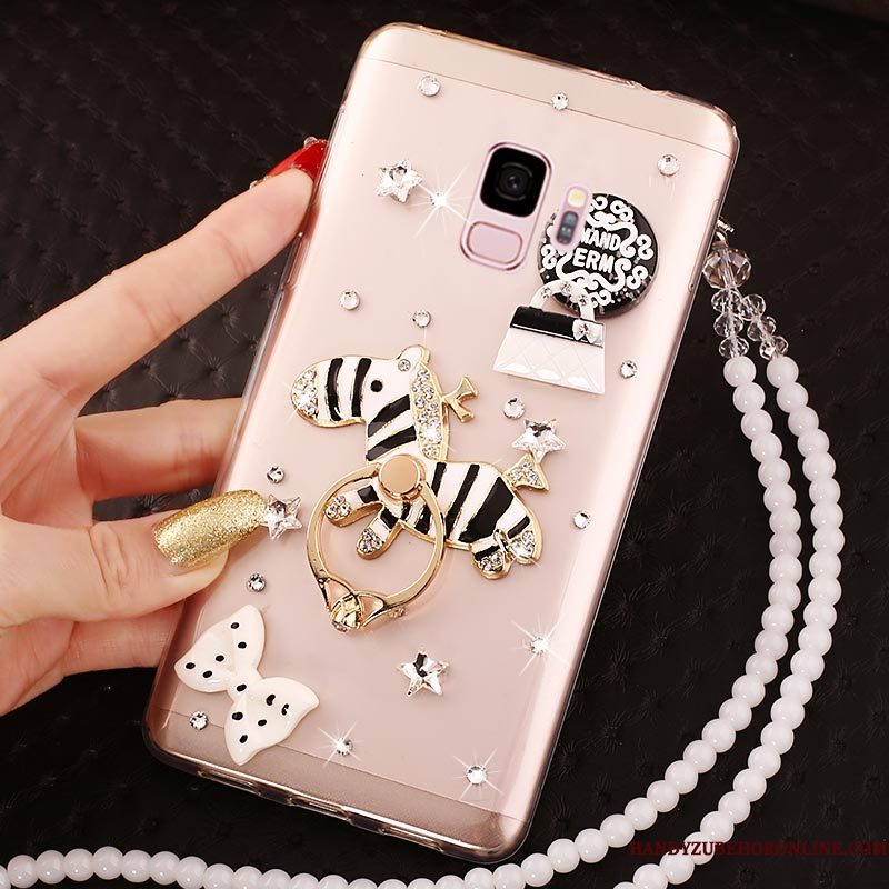 Hoesje Samsung Galaxy A6 Strass Pu Hanger, Hoes Samsung Galaxy A6 Siliconen Doorzichtigtelefoon