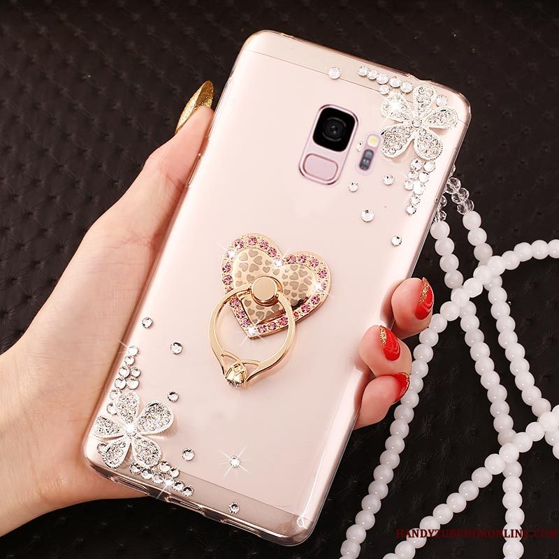 Hoesje Samsung Galaxy A6 Strass Pu Hanger, Hoes Samsung Galaxy A6 Siliconen Doorzichtigtelefoon