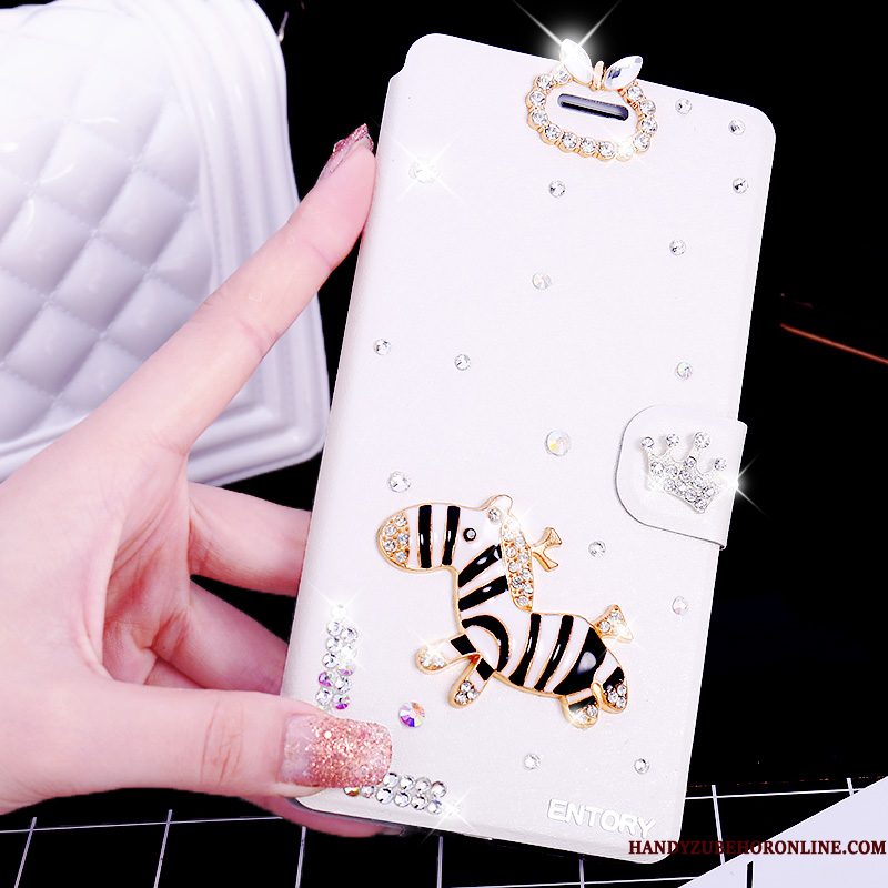 Hoesje Samsung Galaxy A6+ Strass Trendtelefoon, Hoes Samsung Galaxy A6+ Leer Roze