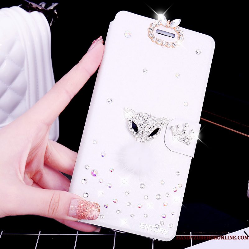 Hoesje Samsung Galaxy A6+ Strass Trendtelefoon, Hoes Samsung Galaxy A6+ Leer Roze