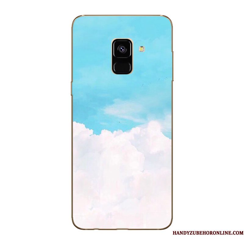 Hoesje Samsung Galaxy A6 Zacht Anti-falltelefoon, Hoes Samsung Galaxy A6 Siliconen Patroon Blauw