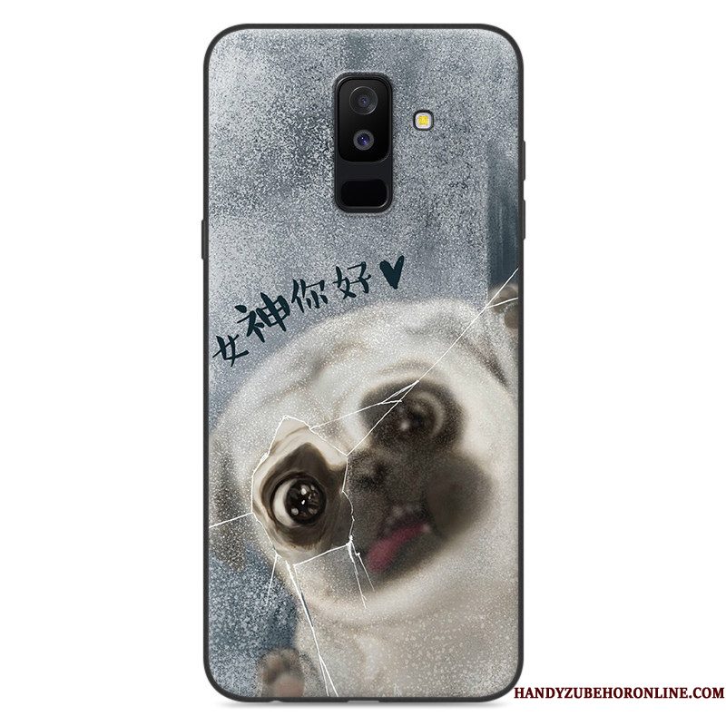 Hoesje Samsung Galaxy A6+ Zacht Anti-falltelefoon, Hoes Samsung Galaxy A6+ Siliconen Purper