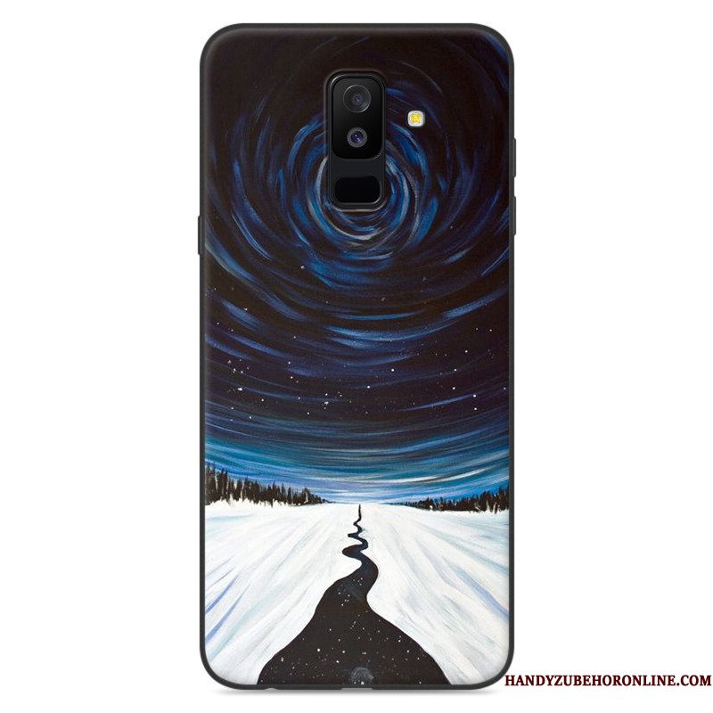 Hoesje Samsung Galaxy A6+ Zacht Anti-falltelefoon, Hoes Samsung Galaxy A6+ Siliconen Purper