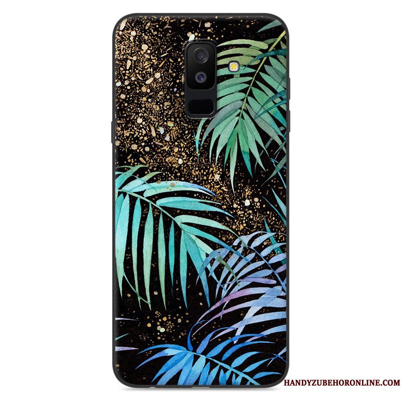 Hoesje Samsung Galaxy A6+ Zacht Anti-falltelefoon, Hoes Samsung Galaxy A6+ Siliconen Purper