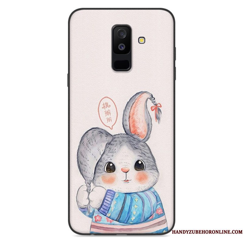 Hoesje Samsung Galaxy A6+ Zacht Anti-falltelefoon, Hoes Samsung Galaxy A6+ Siliconen Purper