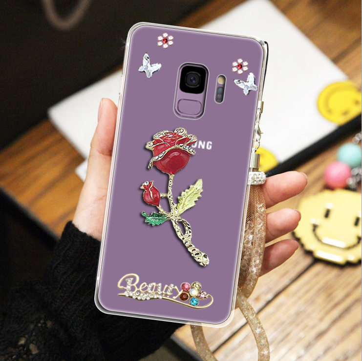 Hoesje Samsung Galaxy A6 Zacht Hanger Trend, Hoes Samsung Galaxy A6 Strass Telefoon Rood