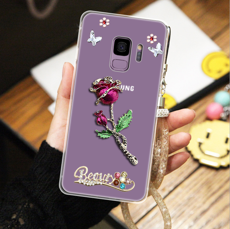 Hoesje Samsung Galaxy A6 Zacht Hanger Trend, Hoes Samsung Galaxy A6 Strass Telefoon Rood