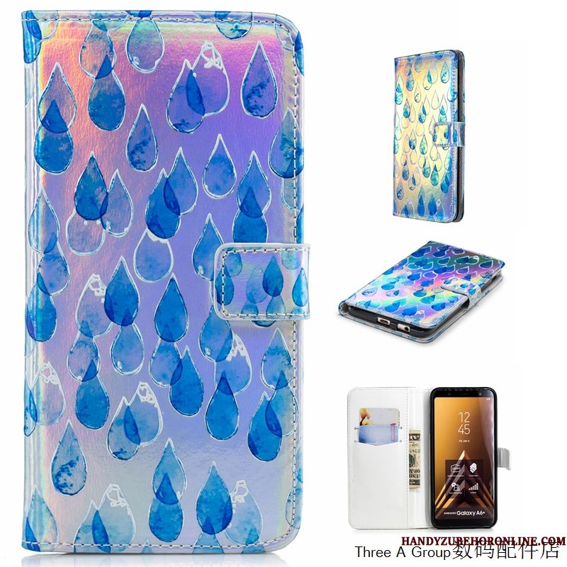 Hoesje Samsung Galaxy A6 Zakken Blauwtelefoon, Hoes Samsung Galaxy A6 Bescherming