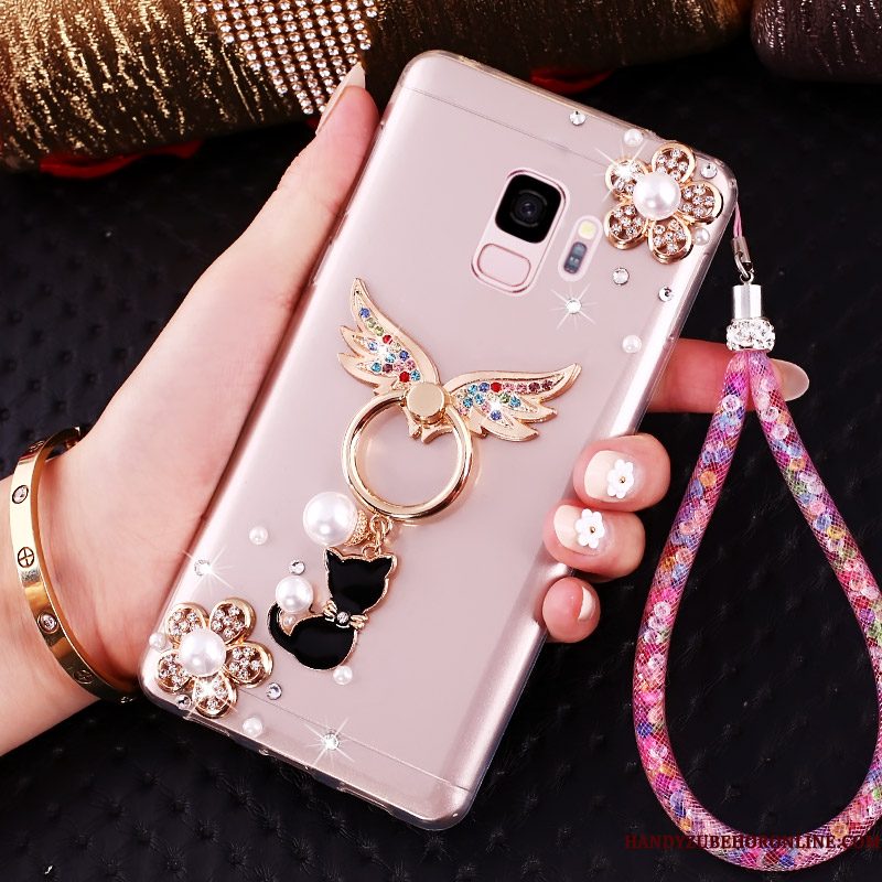 Hoesje Samsung Galaxy A6 Zakken Net Red Pu, Hoes Samsung Galaxy A6 Zacht Goud Anti-fall