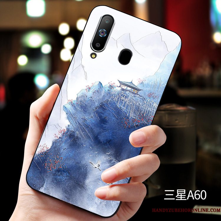 Hoesje Samsung Galaxy A60 Bescherming Pas Anti-fall, Hoes Samsung Galaxy A60 Zakken Groen Schrobben