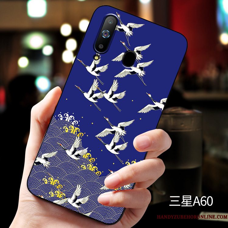 Hoesje Samsung Galaxy A60 Bescherming Pas Anti-fall, Hoes Samsung Galaxy A60 Zakken Groen Schrobben