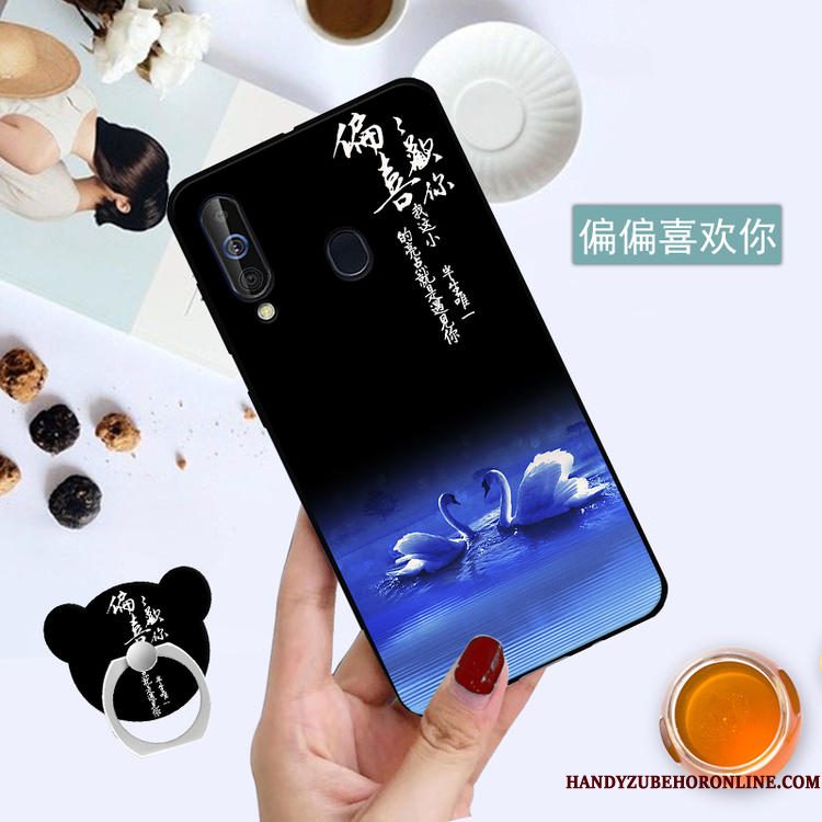 Hoesje Samsung Galaxy A60 Bescherming Skärmskydd Zwart, Hoes Samsung Galaxy A60 Tempereren