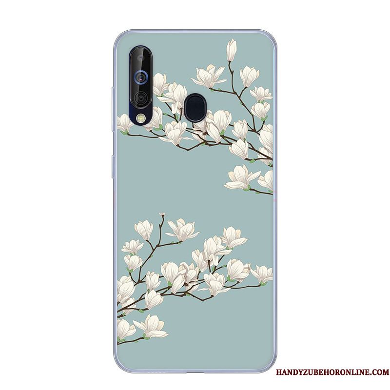 Hoesje Samsung Galaxy A60 Zacht Anti-fall Wit, Hoes Samsung Galaxy A60 Bescherming Telefoon Roze