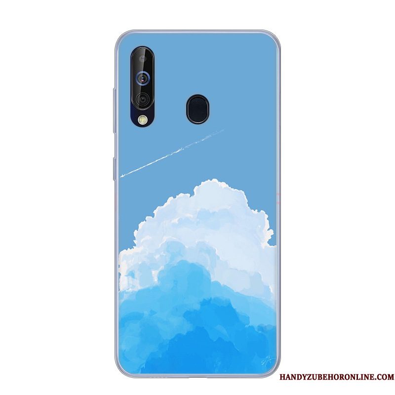 Hoesje Samsung Galaxy A60 Zacht Anti-fall Wit, Hoes Samsung Galaxy A60 Bescherming Telefoon Roze