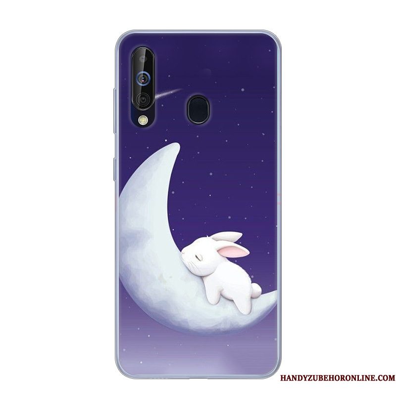 Hoesje Samsung Galaxy A60 Zacht Anti-fall Wit, Hoes Samsung Galaxy A60 Bescherming Telefoon Roze