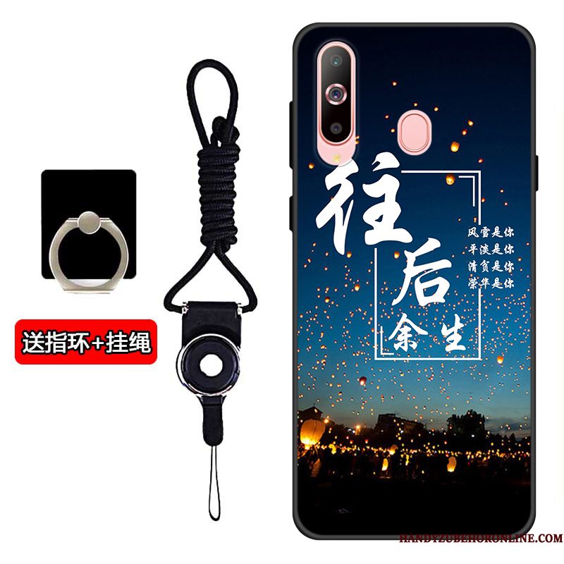 Hoesje Samsung Galaxy A60 Zacht Pastelefoon, Hoes Samsung Galaxy A60 Zakken Blauw