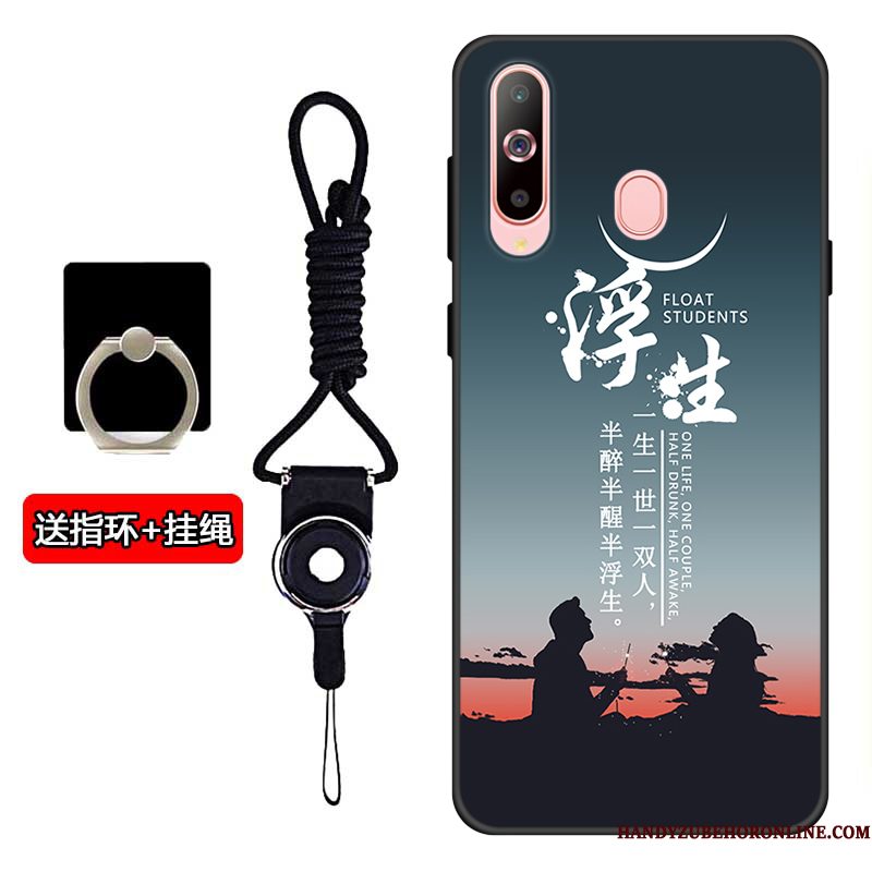 Hoesje Samsung Galaxy A60 Zacht Pastelefoon, Hoes Samsung Galaxy A60 Zakken Blauw