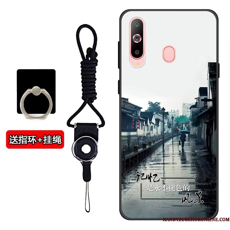 Hoesje Samsung Galaxy A60 Zacht Pastelefoon, Hoes Samsung Galaxy A60 Zakken Blauw