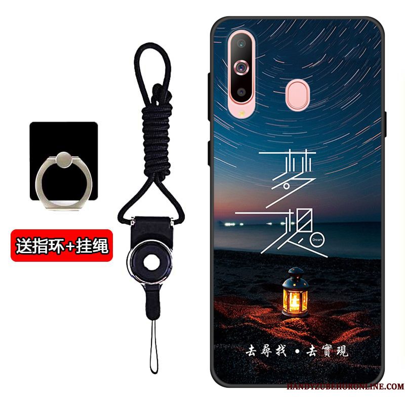 Hoesje Samsung Galaxy A60 Zacht Pastelefoon, Hoes Samsung Galaxy A60 Zakken Blauw