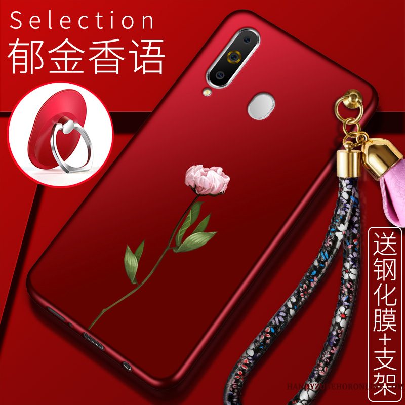 Hoesje Samsung Galaxy A60 Zacht Telefoon Rood, Hoes Samsung Galaxy A60 Mooie