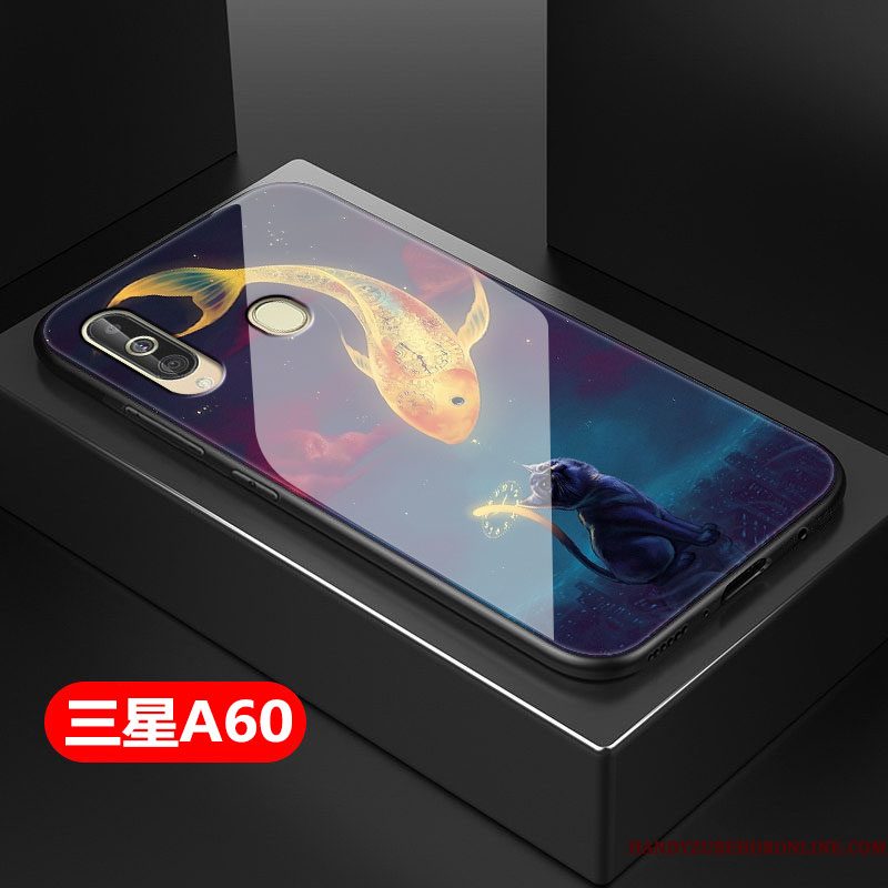 Hoesje Samsung Galaxy A60 Zakken Purper Anti-fall, Hoes Samsung Galaxy A60 Scheppend Telefoon Chinese Stijl