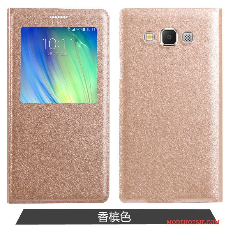 Hoesje Samsung Galaxy A7 2015 Bescherming Anti-falltelefoon, Hoes Samsung Galaxy A7 2015 Folio Goud