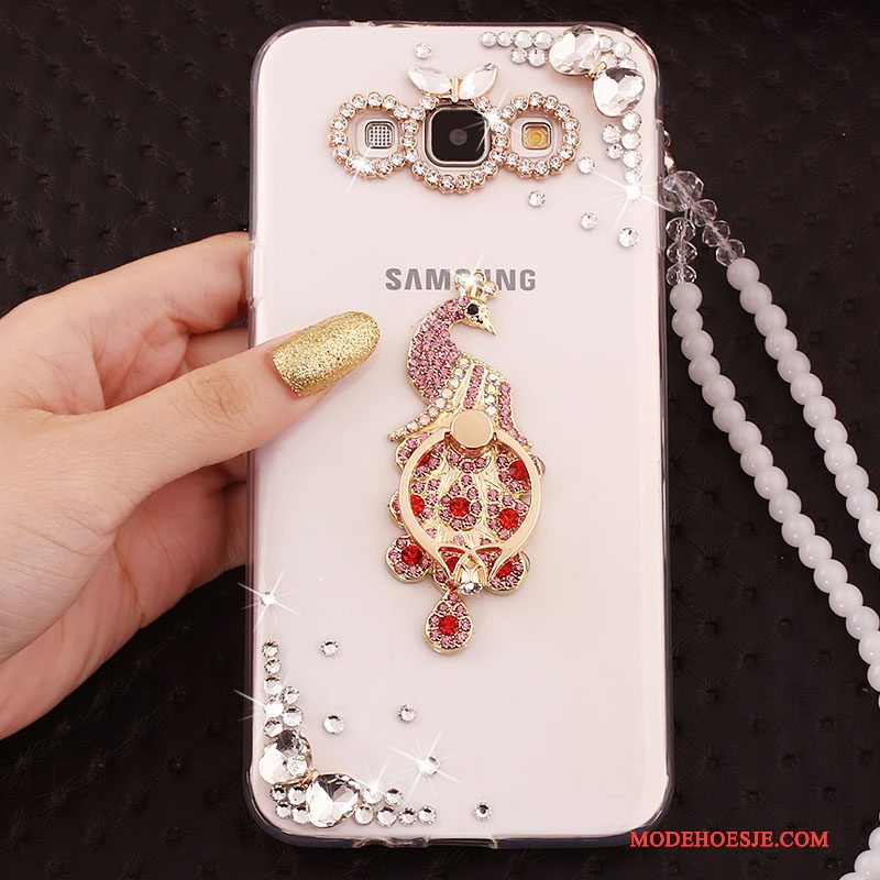 Hoesje Samsung Galaxy A7 2015 Bescherming Hangertelefoon, Hoes Samsung Galaxy A7 2015 Ring Goud