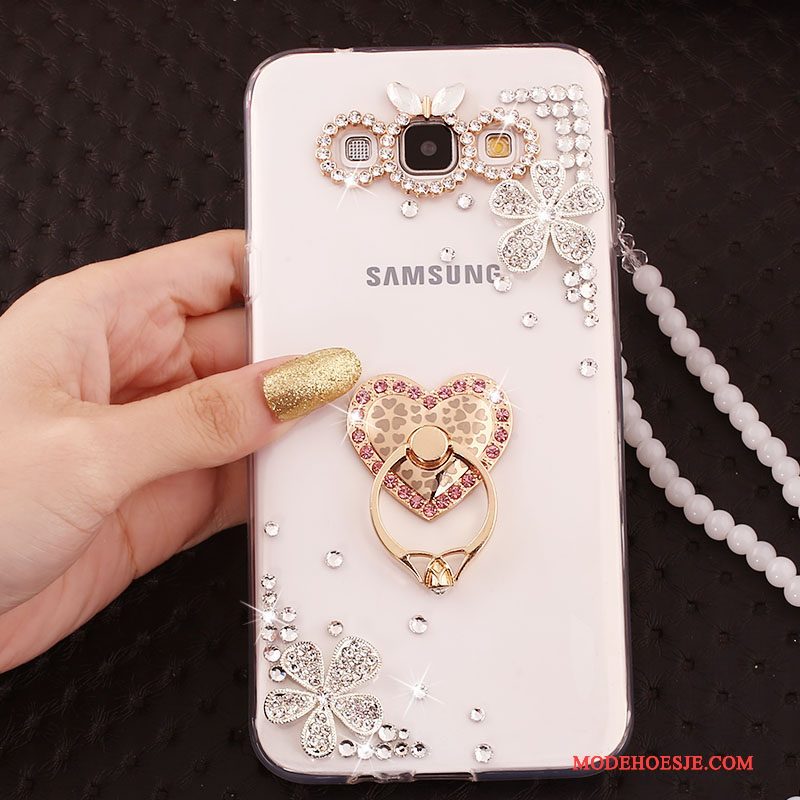 Hoesje Samsung Galaxy A7 2015 Bescherming Hangertelefoon, Hoes Samsung Galaxy A7 2015 Ring Goud