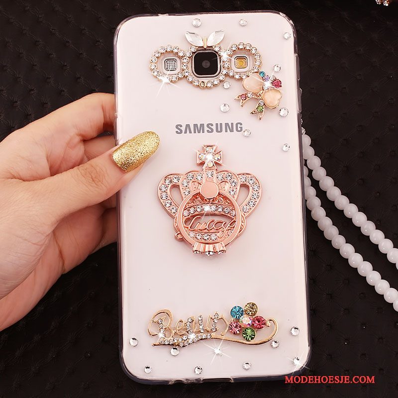 Hoesje Samsung Galaxy A7 2015 Bescherming Hangertelefoon, Hoes Samsung Galaxy A7 2015 Ring Goud