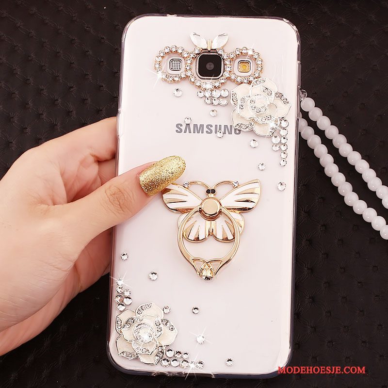 Hoesje Samsung Galaxy A7 2015 Bescherming Hangertelefoon, Hoes Samsung Galaxy A7 2015 Ring Goud